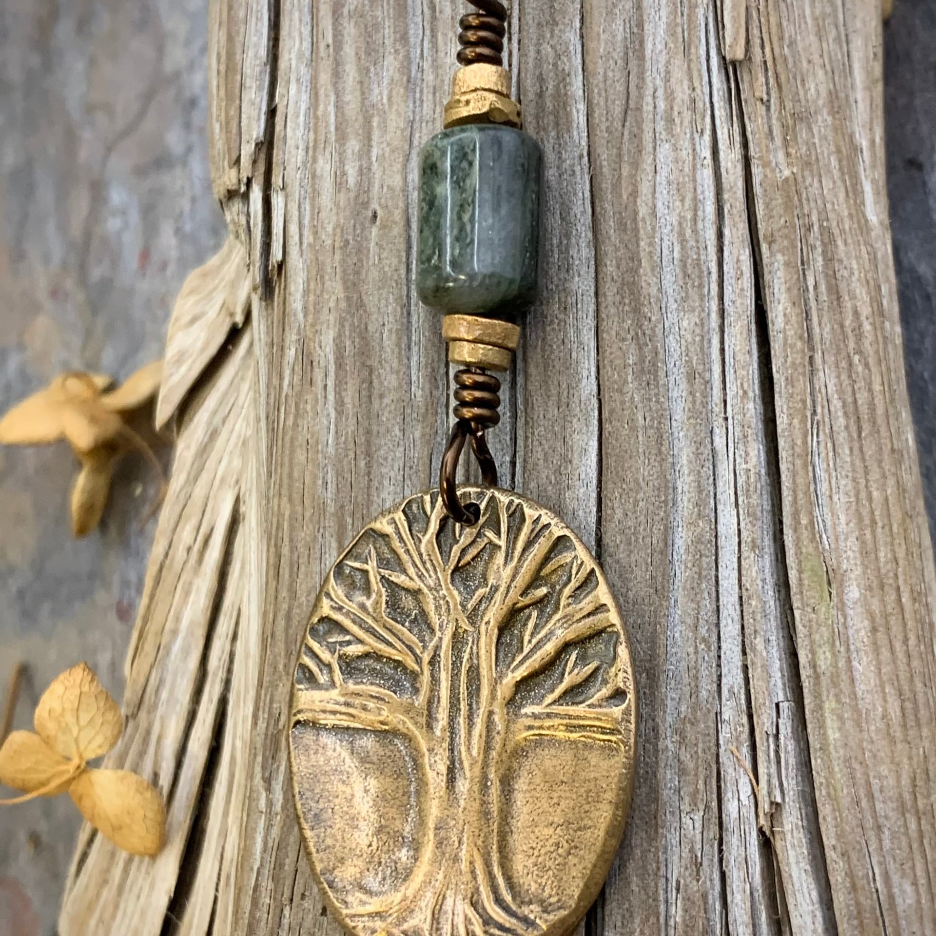 Celtic Tree of Life, Bronze Pendant, Connemara Marble, Irish Celtic Jewelry, Oval Tree of Life, Crann Bethadh, Soul Harbor Jewelry