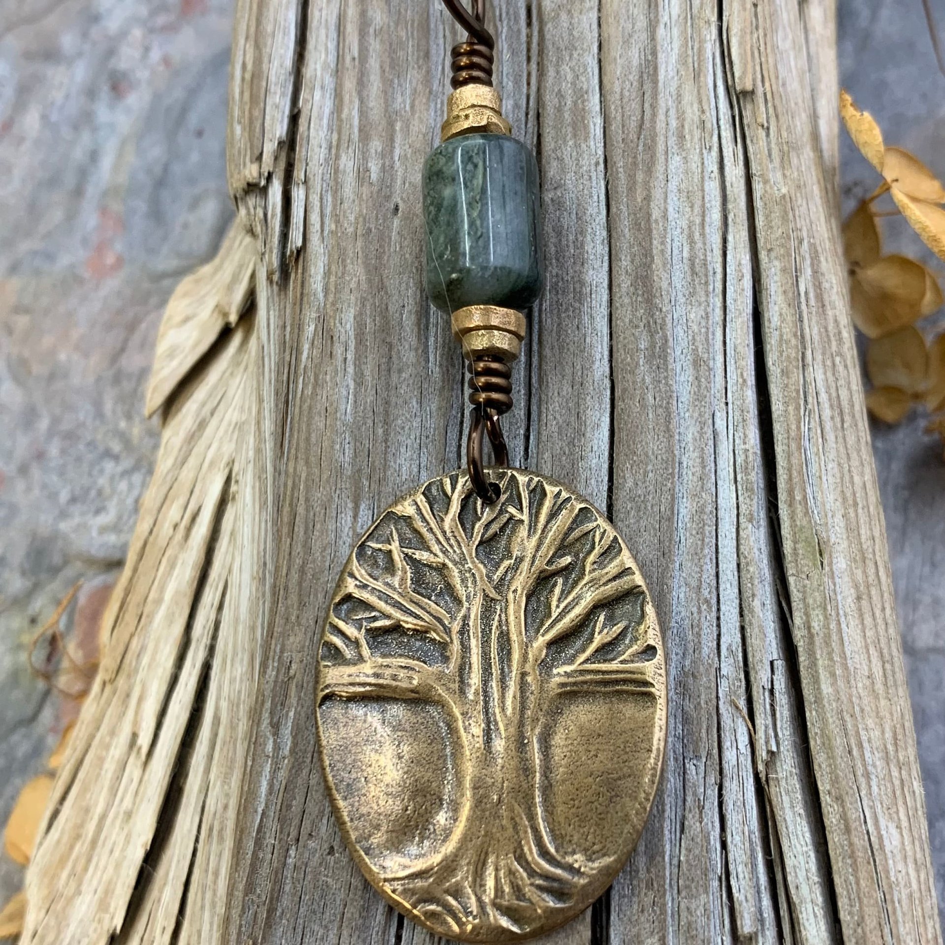 Celtic Tree of Life, Bronze Pendant, Connemara Marble, Irish Celtic Jewelry, Oval Tree of Life, Crann Bethadh, Soul Harbor Jewelry