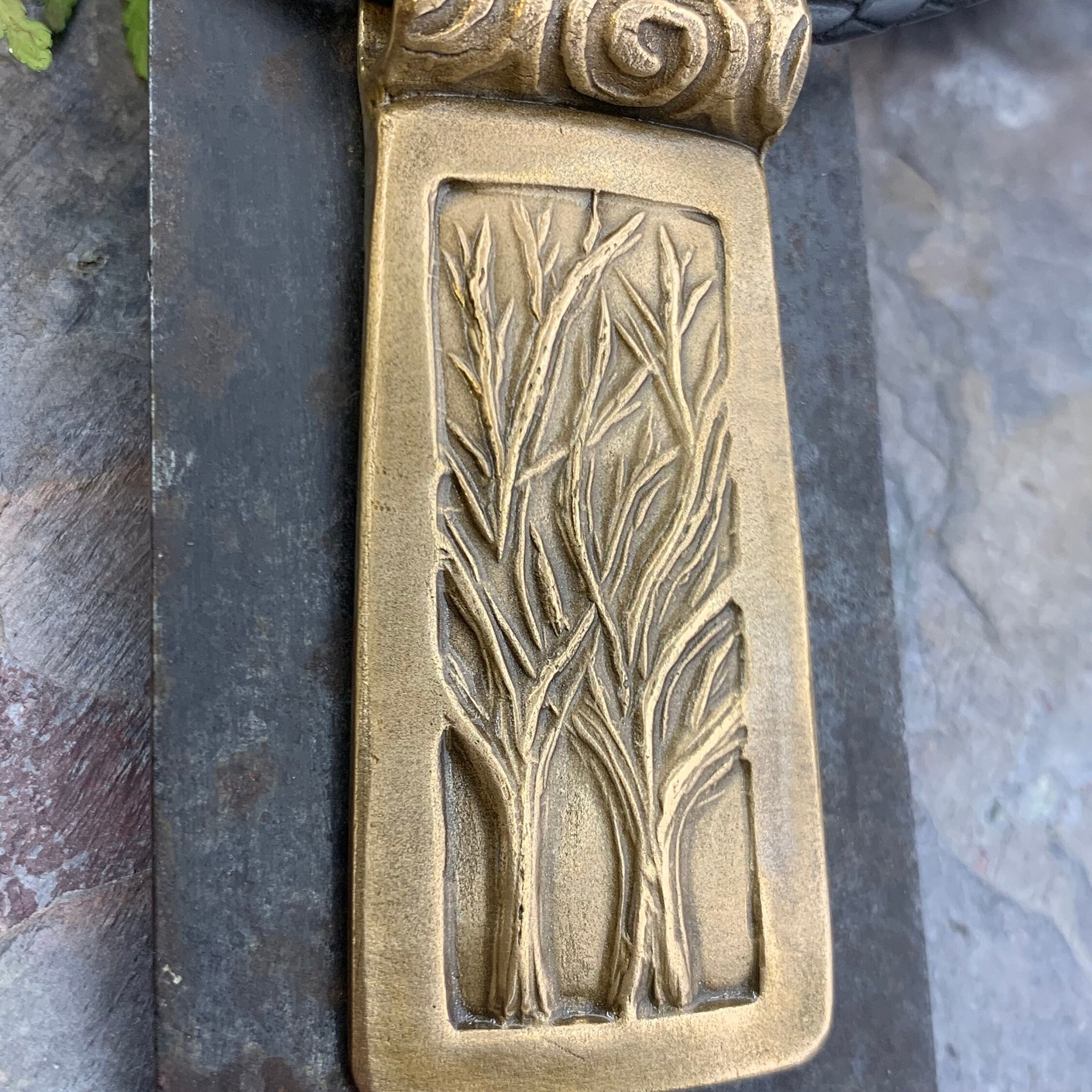 Two Trees Bronze Pendant, Celtic Tree of Life, Hand Carved, Irish Celtic Spirals, Intertwined, Handmade Art Jewelry, 8th Anniversary Gifts