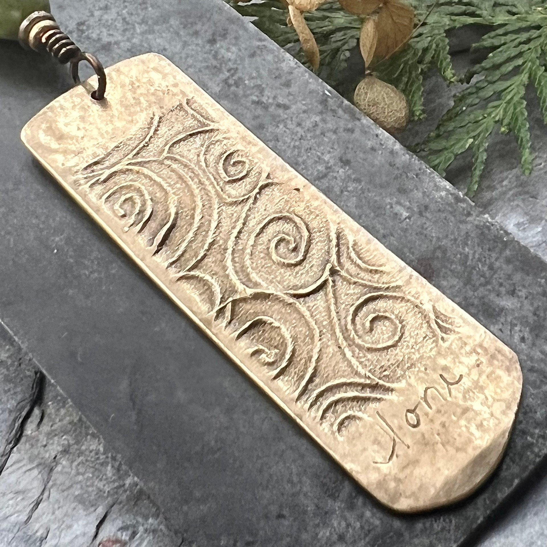 Willow Leaf Bronze Pendant, Connemara Marble Necklace, Irish Celtic Jewelry, Sacred Celtic Tree Astrology, Leather Vegan Cords, Green Witch