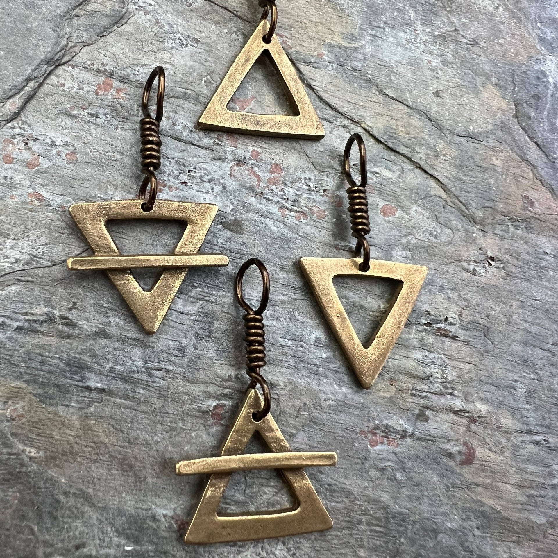 Earth Element, Bronze Elemental Signs, Pagan Gift, Astrological Signs, Taurus, Virgo, Capricorn, Winter, Elemental Symbols, Anniversary Gift
