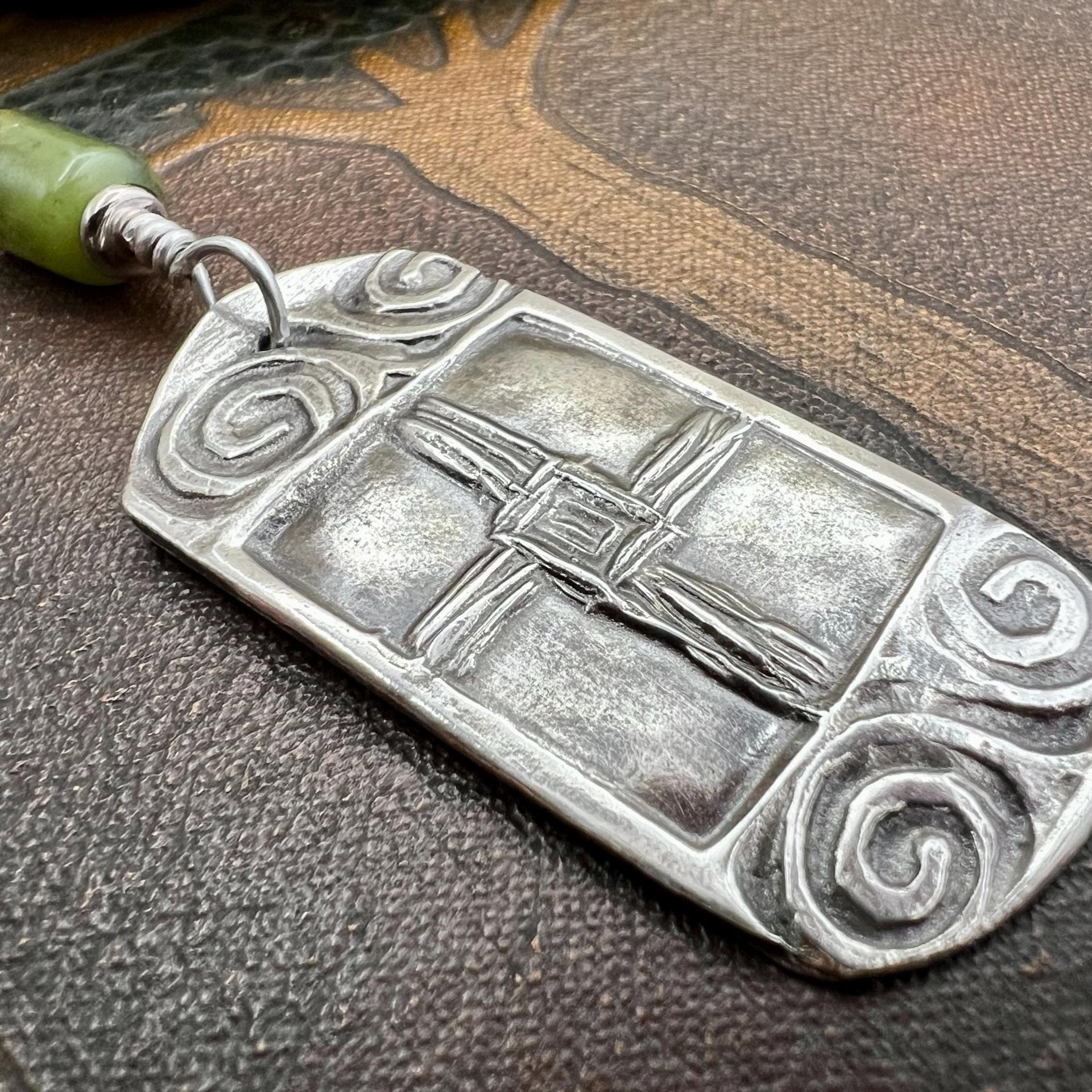 St Brigid’s Cross, Sterling Silver, Connemara Marble, Irish Celtic, Spirals, Pagan Witch, Brigid of Kildare, Patron Saint Ireland, Imbolc