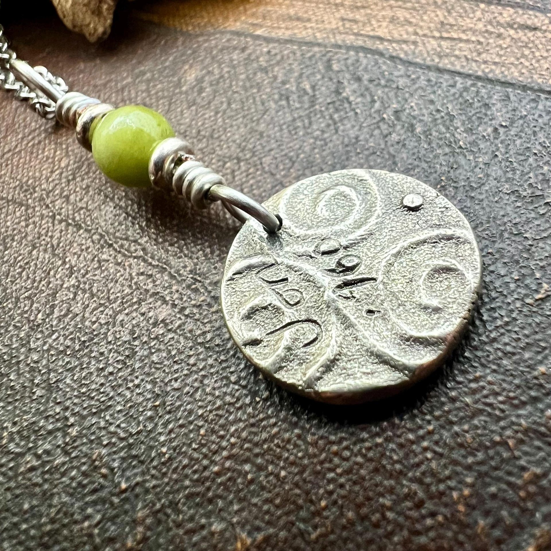 Four Leaf Clover, Sterling Silver, Wax Seal Charm, Connemara Marble, Irish Celtic Jewelry, Pagan Celtic Witch, 4 Leaf, Ireland Shamrock Gift