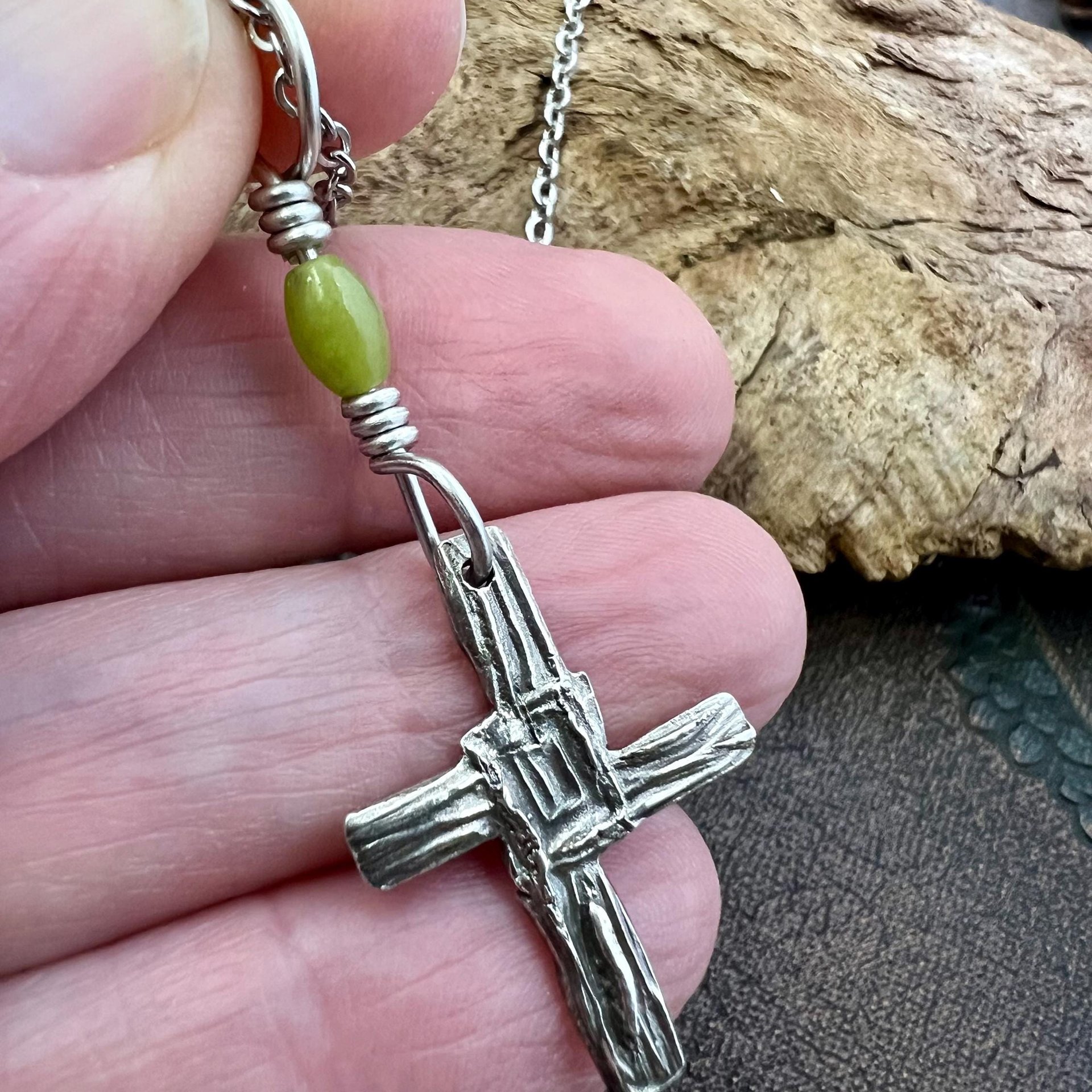 St Brigid's Cross, Sterling Silver, Connemara Marble, Irish Celtic Jewelry, Irish Pagan, Imbolc, Patron Saint, Brigid of Kildare, Tiny Cross