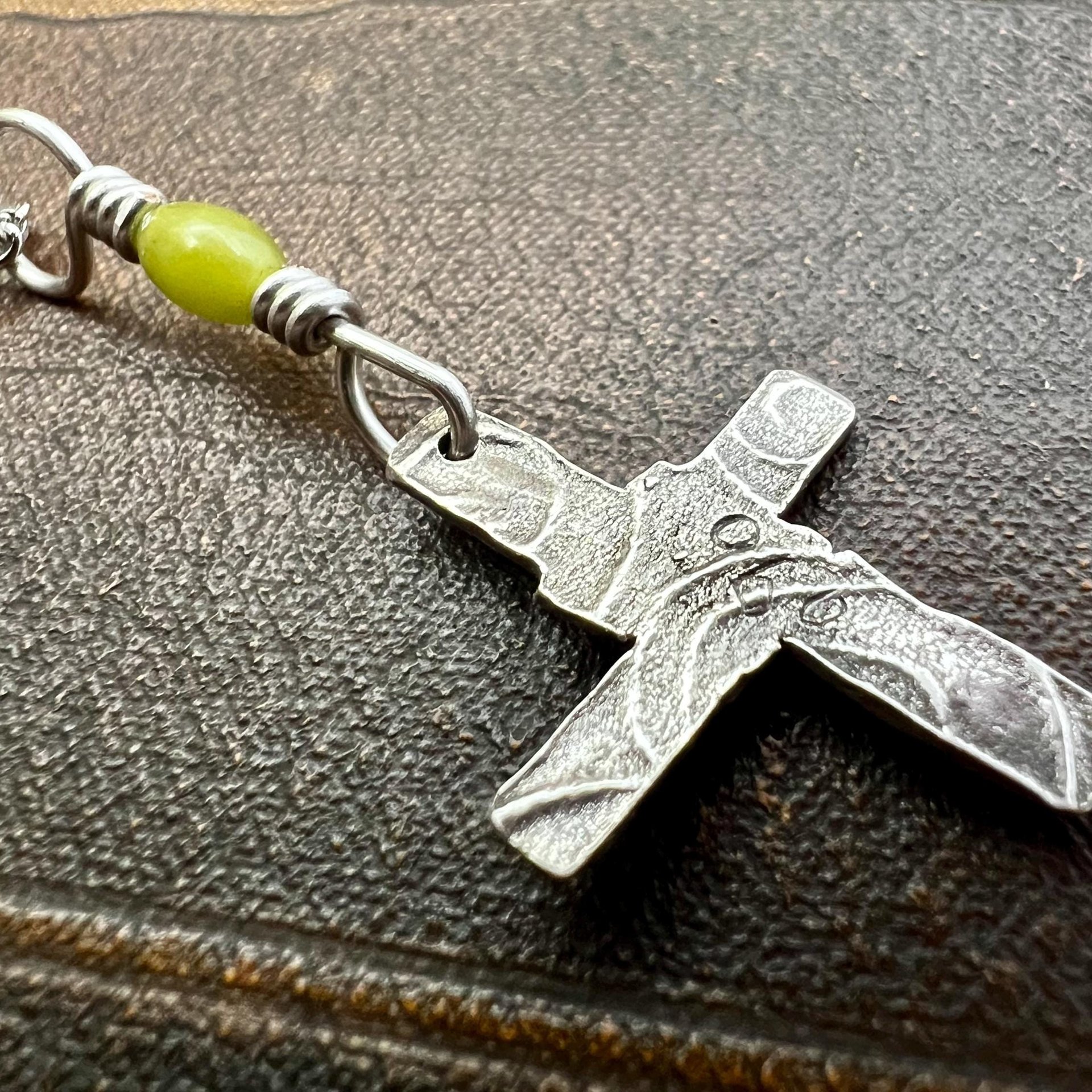 St Brigid's Cross, Sterling Silver, Connemara Marble, Irish Celtic Jewelry, Irish Pagan, Imbolc, Patron Saint, Brigid of Kildare, Tiny Cross