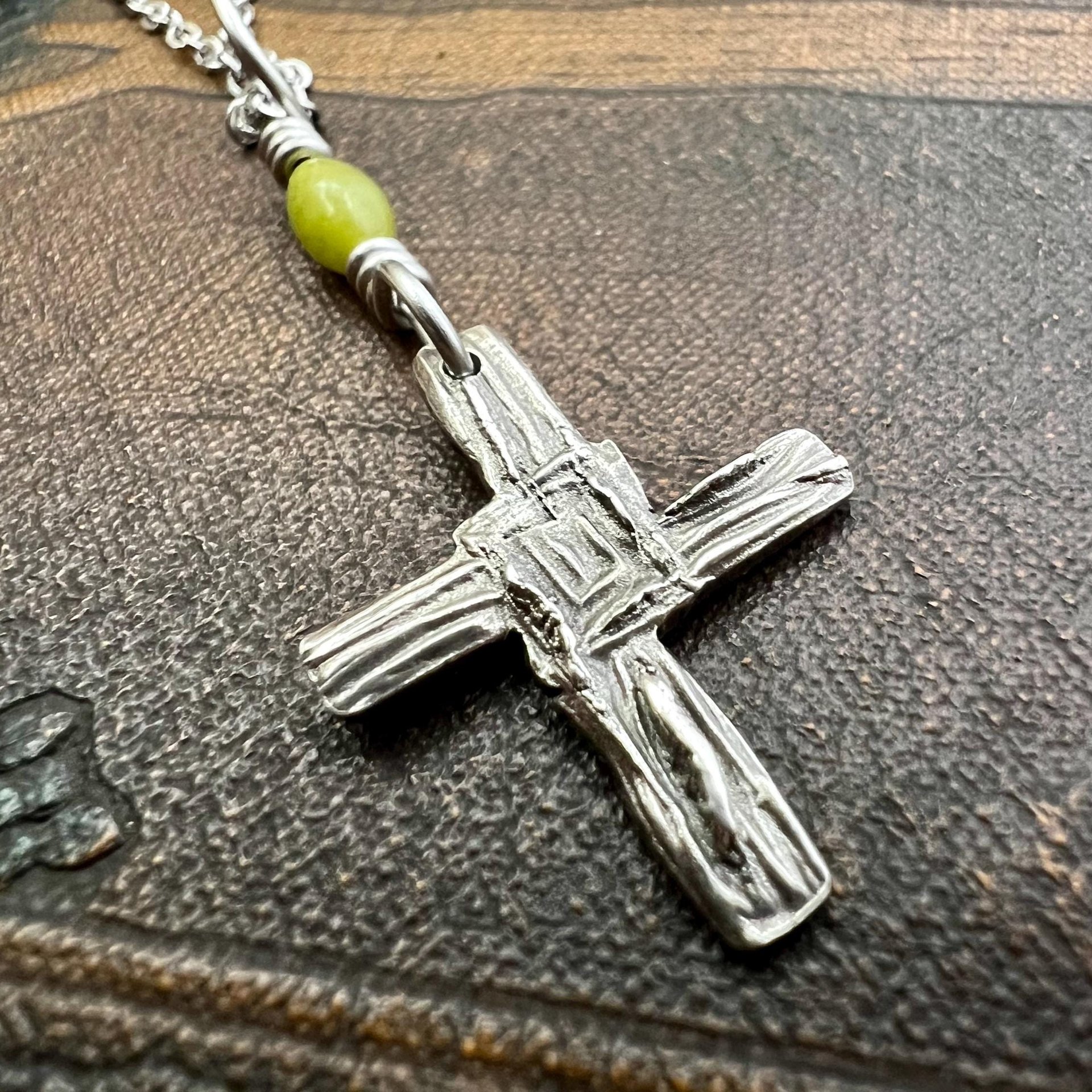 St Brigid's Cross, Sterling Silver, Connemara Marble, Irish Celtic Jewelry, Irish Pagan, Imbolc, Patron Saint, Brigid of Kildare, Tiny Cross