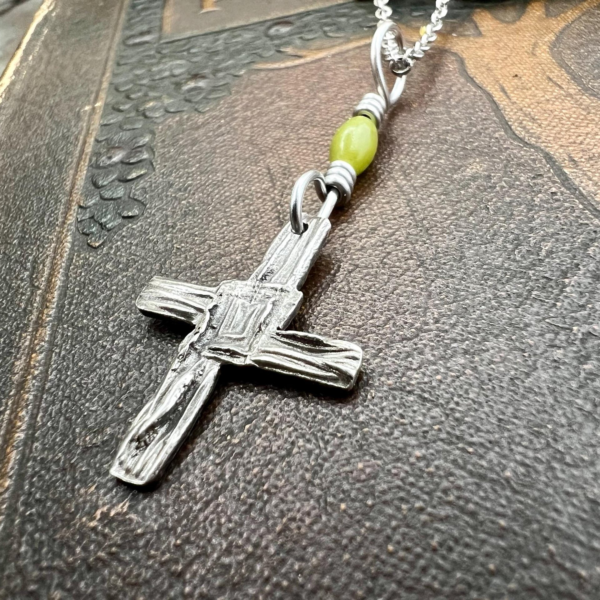 St Brigid's Cross, Sterling Silver, Connemara Marble, Irish Celtic Jewelry, Irish Pagan, Imbolc, Patron Saint, Brigid of Kildare, Tiny Cross