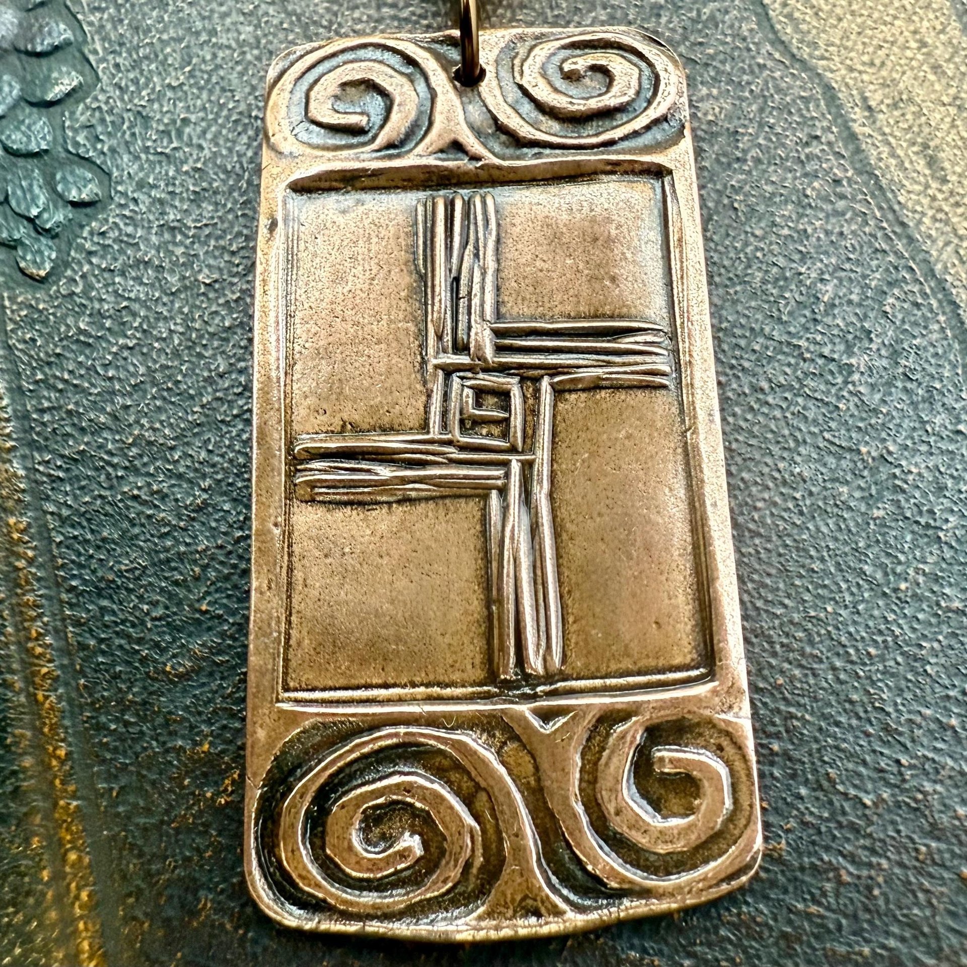 Saint Brigid's Cross, Copper & Connemara Marble Pendant, Irish Celtic Jewelry, Brigit Bridget, St Brigid of Kildare, Irish Cross, Imbolc