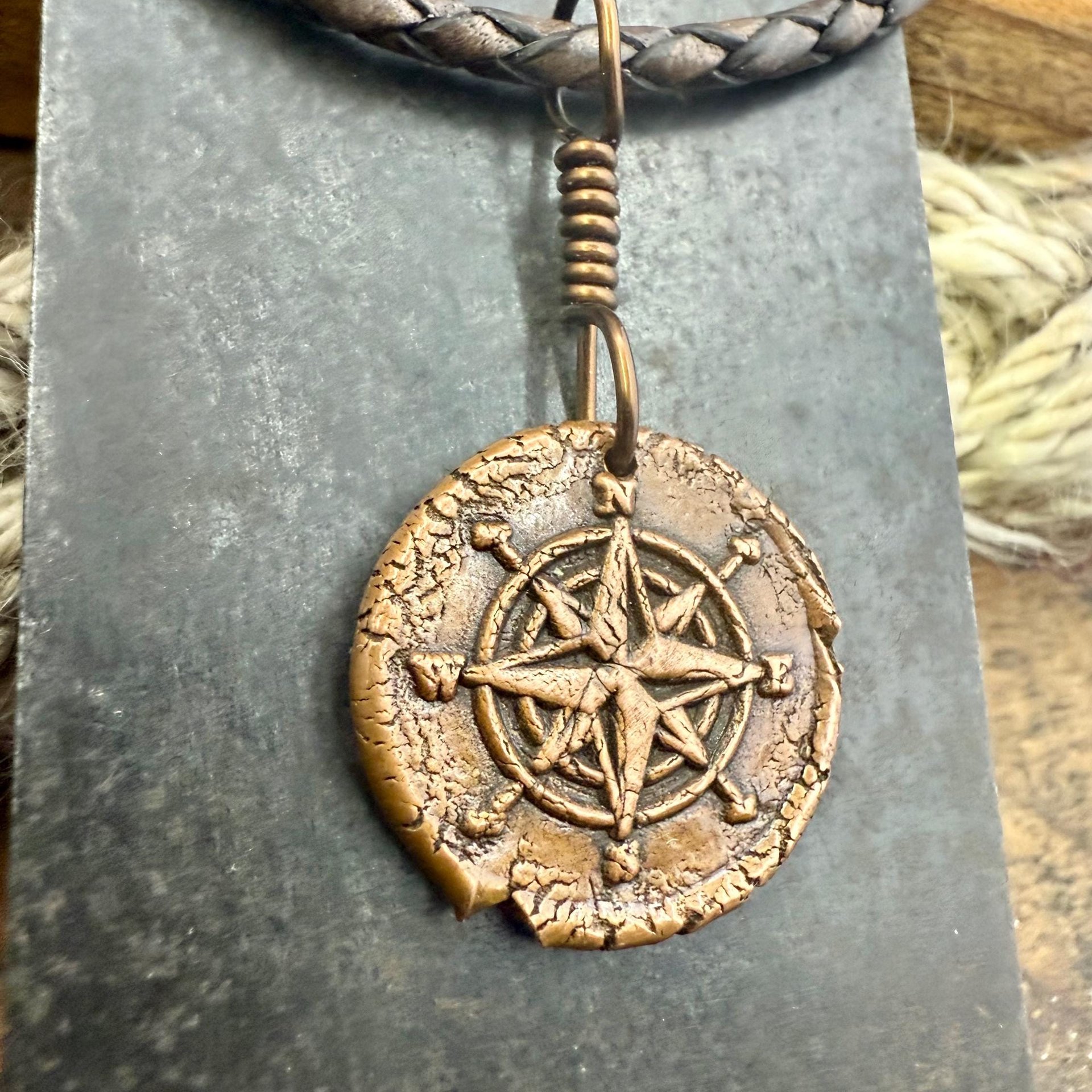 Compass Rose, Copper Pendant, Sailing Gifts, Nautical Jewelry, Men Women Jewelry, Sailor Necklace, 7th Anniversary, Protection Talisman