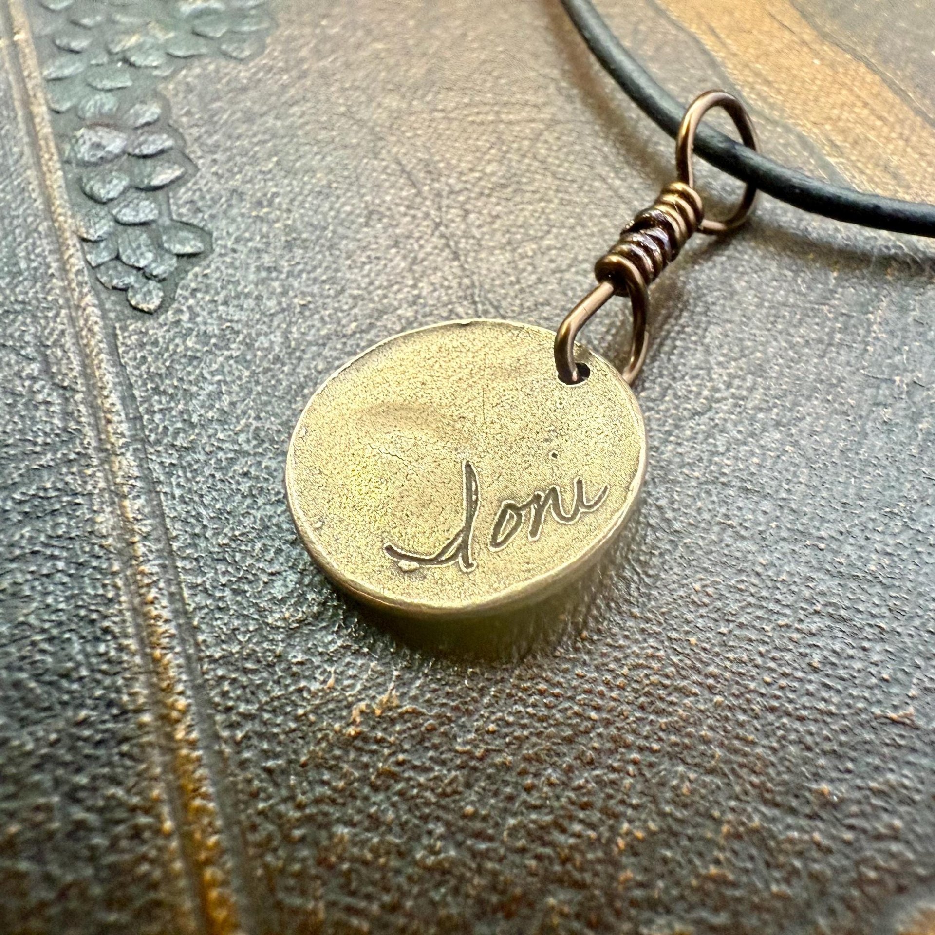 Bronze Cherry Charm, Door County Cherries, Handmade Bronze, Leather Vegan Cords, Wisconsin Cherry Trees, Souvenir Talisman of Door County