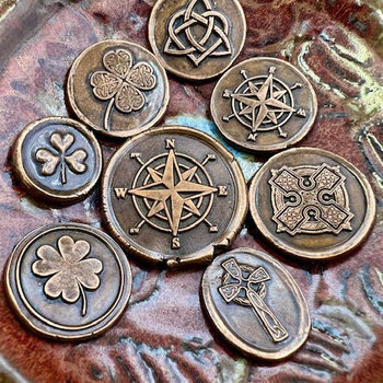 Copper Pocket Charms, Good Luck, Safety Protection, Magical Charms, Talisman Amulet, Compass, Celtic Cross, Shamrock Clover, Pocket Tokens