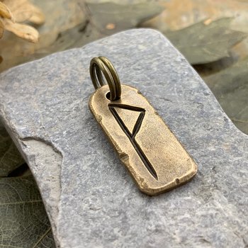 Wunjo Rune, Nordic Runes, Bronze Rune Pendant, Viking Runes, Rune Charms, Rune Jewelry, Nordic Jewelry, Elder Futhark, Viking Jewelry